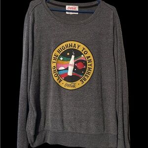 Wildfox Gray Sweatshirt with Red Coca-Cola Logo